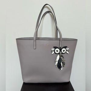 NWOT Authentic Kate Spade Gray Star Bright Cityscape Len Owl Tote